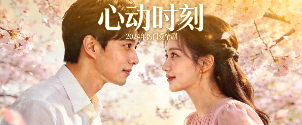 热门爱情电视剧封面，男女主角浪漫对视场景
